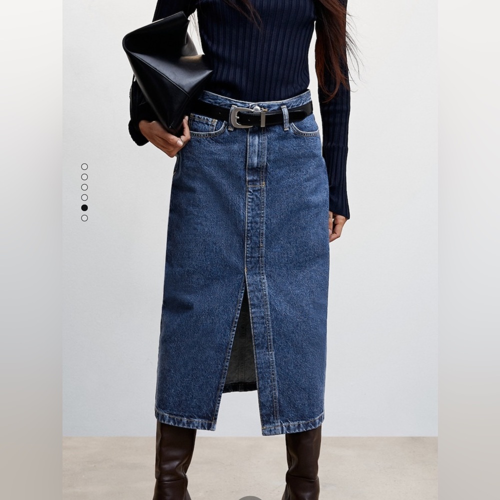 Mango midi denim skirt M
